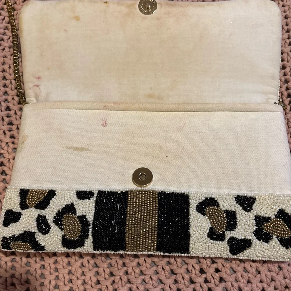 Leopard Print Beaded Clutch - Picture 2 of 5
